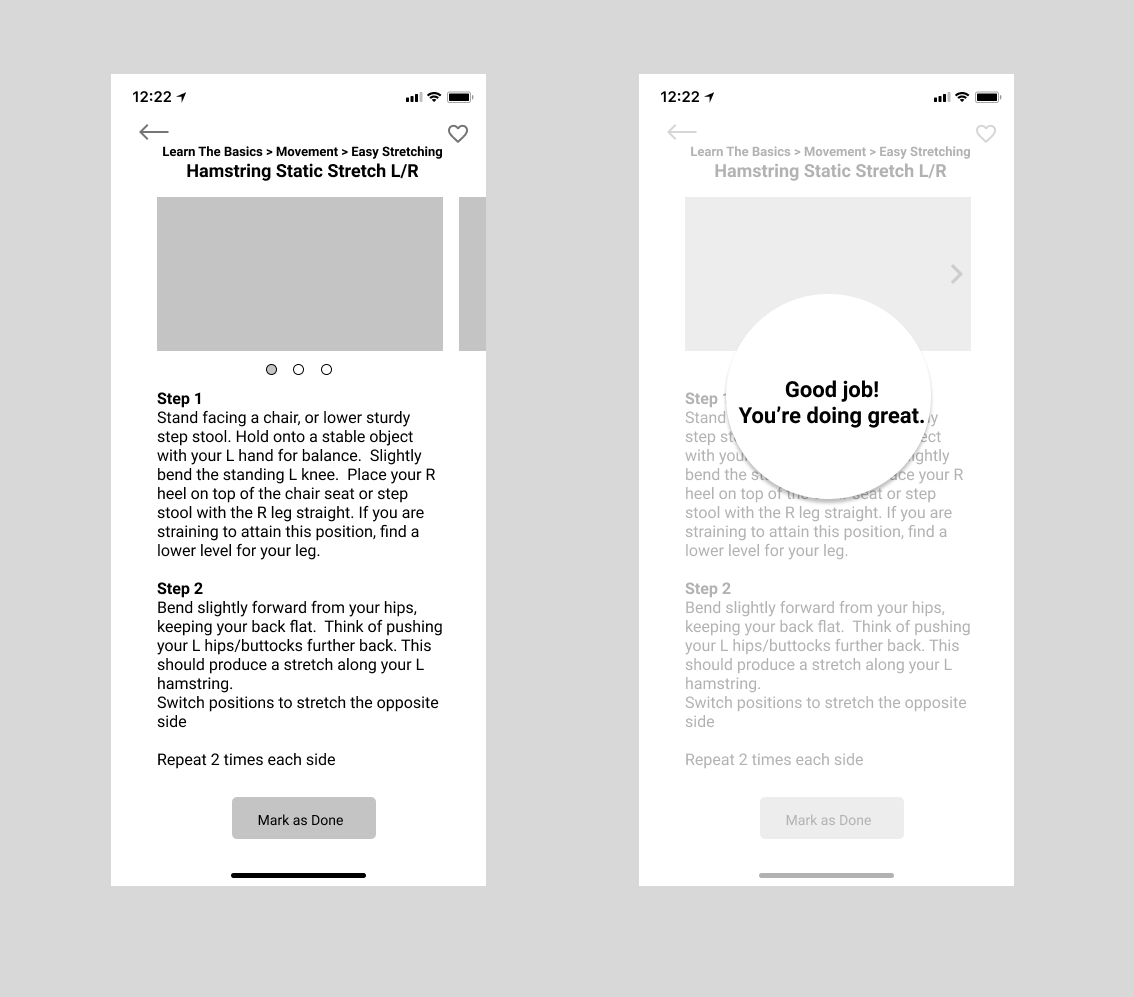 PelvicSense lo-fi wireframes