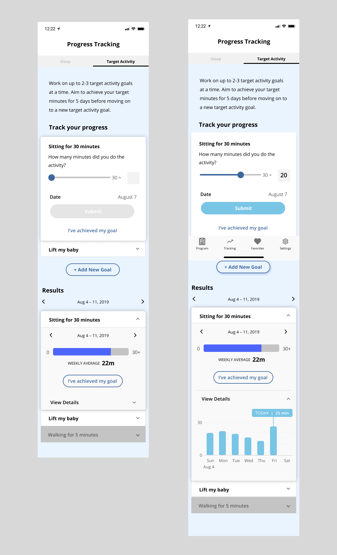 PelvicSense lo-fi wireframes 2